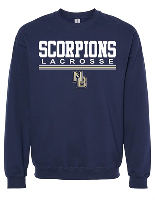 Scorpions NB Navy Lacrosse Sport Grey Crew Neck - Orders due Monday, April 10, 2023